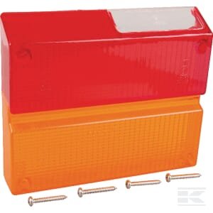 Lempos stikliukas, raudonas/skaidrus/gintarinis, stačiakampis, galinis/kairys, Cobo 2284200