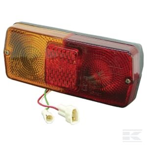 Galinė lempa RH, stačiakampė, 12V, raudona/geltona, tvirtinama varžtais, 184x76mm, AMP kištukas, Cobo 1097768