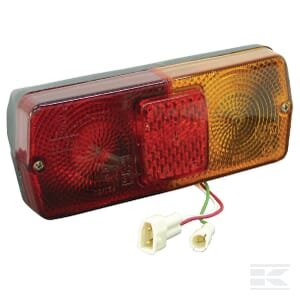 Galinė lempa LH, stačiakampė, 12V, raudona/geltona, tvirtinama varžtais, 184x76mm, AMP kištukas, Cobo 1097773