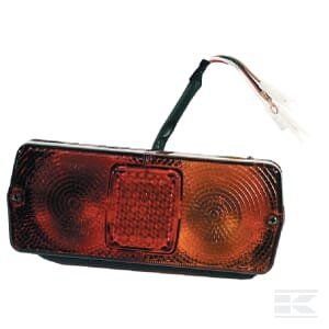 Galinė lempa LH, stačiakampė, 12V, raudona/geltona, tvirtinama varžtais, 184x76mm, 4-pin, Cobo 2368000