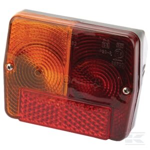 Galinė lempa LH, stačiakampė, raudona/geltona, tvirtinama varžtais, 125x..., Cobo 2382000