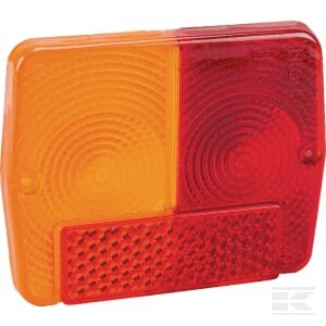 Lempos stikliukas, raudona/gintarinė, stačiakampis, galinis/kairys, Cobo 2382210