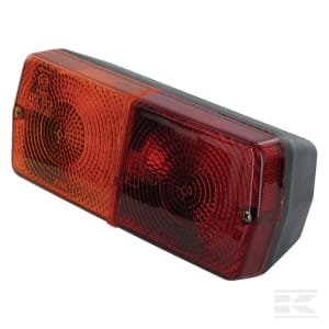 Galinė lempa, stačiakampė, 12V, raudona/geltona, tvirtinama varžtais, 184x76mm, AMP kištukas, Cobo 2431000