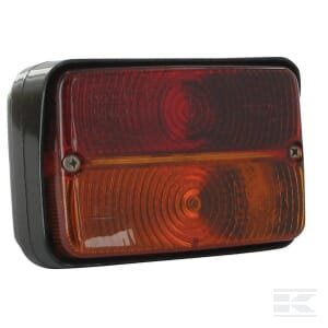 Galinė lempa LH, stačiakampė, raudona/geltona, tvirtinama varžtais, 120x80mm, Cobo 2447000