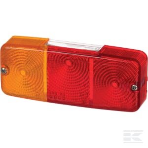 Lempos stikliukas, skaidrus/raudonas/gintarinis, stačiakampis, galinis/kairys, Cobo 2448200