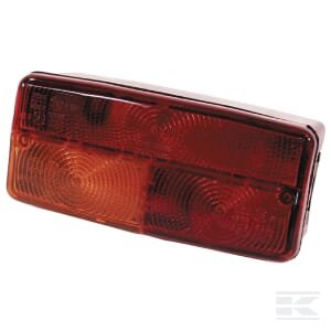 Galinė lempa RH, stačiakampė, raudona/geltona, tvirtinama varžtais, 185x85mm, AMP kištukas, Cobo 2487000