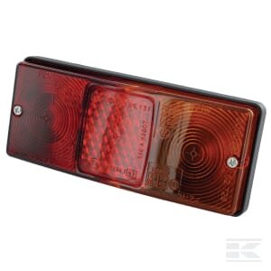 Galinė lempa, stačiakampė, raudona/geltona, tvirtinama varžtais, 160x67mm, AMP kištukas, Cobo 27280000