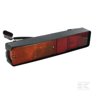 Galinė lempa, stačiakampė, raudona/geltona, tvirtinama varžtais, 300x62x63mm, AMP kištukas, Cobo 2735000