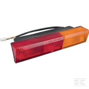 Galinė lempa RH, stačiakampė, raudona/geltona, tvirtinama varžtais, 305x62mm, AMP kištukas, Cobo 2747000