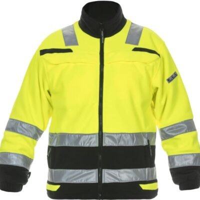 Flisinė striukė Torgau, Trendy Hi-Vis Line, geltona / juoda, dydis 4XL, UK 48 / EU 64–66, 04026026F4XL