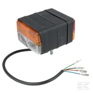 Posūkio ir gabaritinis žibintas halogeninis, priekinis/galinis, stačiakampis, raudonas/gintarinis/skaidrus, prisukamas, 120x80x136 mm, 4 kontaktų plokščia jungtis, Cobo 4129000