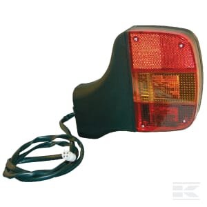 Galinė lempa RH, stačiakampė, raudona/geltona, tvirtinama varžtais, 112x175mm, AMP kištukas, Cobo 4311000