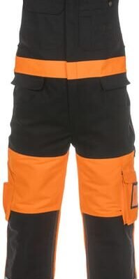 Kombinezonas su petnešomis, Hi-Vis, oranžinis / juodas, „Trendy High Visible Stretch-Line“, dydis 4XL, Hydrowear 044485OB66