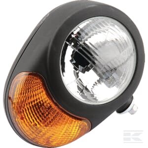 Priekinis žibintas, apvalus, RH skaidrus/geltonas, tvirtinamas varžtais, Ø180mm, Deutsch kištukas, Cobo 509180000