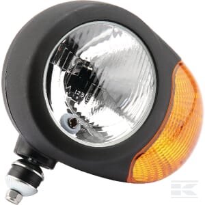 Priekinis žibintas, apvalus, LH skaidrus/geltonas, tvirtinamas varžtais, Ø180mm, Deutsch kištukas, Cobo 509190000