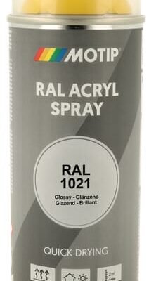 Purškiami dažai RAL 1021 ryškiai geltoni 400 g Motip 07074