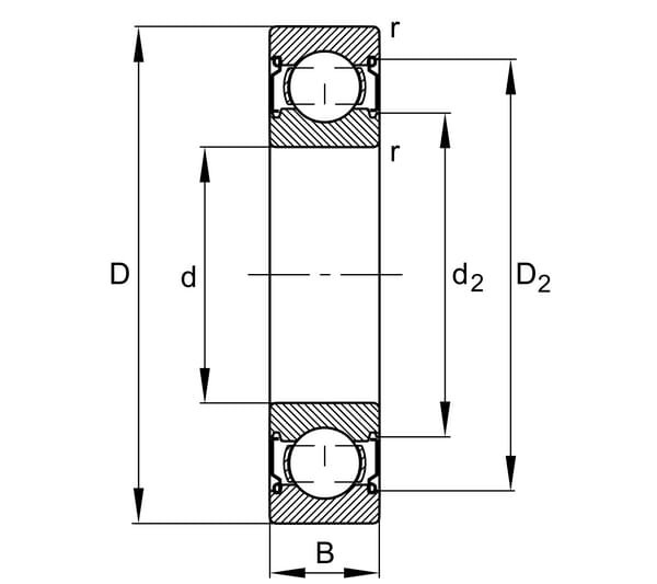 Giliojo griovelio rutulinis guolis 55x120x29 mm INA/FAG – 6311ZZ - Image 2