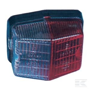 Gabaritinis žibintas, kvadratinis, 12/24V, raudona/balta, tvirtinamas varžtais, 71x37x61mm, Jokon 120003200