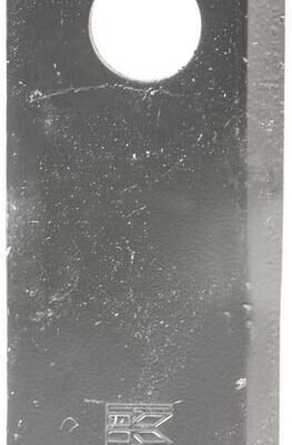 Kairysis šienapjovės peilis (LH), 114 × 48 × 4 mm, skylė Ø19 mm, tinka Kongskilde JF / Stoll, 25 vnt. pakuotė, 13800014KR