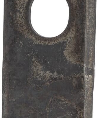 Kairysis šienapjovės peilis (LH), 92 × 48 × 4 mm, ovali skylė 24,0 × 20,0 mm, tinka Kongskilde JF / Stoll, 25 vnt. pakuotė, 13800021KR