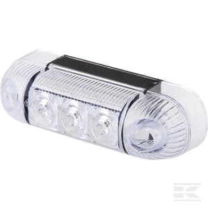 Gabaritinis LED žibintas stačiakampis, 12/24V, skaidrus, tvirtinamas varžtais, 84x24x25 mm, 3 LED, Waś 1400300121
