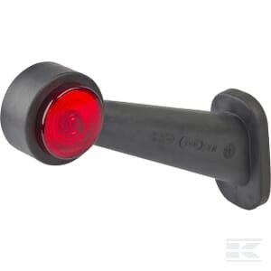 Gabaritinis žibintas LH LED, apvalus, 12/24V, raudonas/skaidrus, tvirtinamas varžtais, 156x170mm, Waś 1400300295BCL