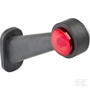 Gabaritinis žibintas RH LED, apvalus, 12/24V, raudonas/skaidrus, tvirtinamas varžtais, 156x170mm, Waś 1400300295BCP