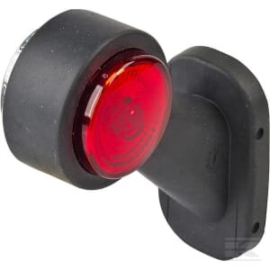 Gabaritinis žibintas LH LED, apvalus, 12/24V, raudonas/skaidrus, tvirtinamas varžtais, 108x134mm, Waś 1400300299BCL