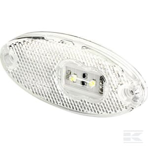 Gabaritinis LED žibintas ovalus, 12/24V, baltas, tvirtinamas varžtais, 102x46 mm, Waś 1400300309P