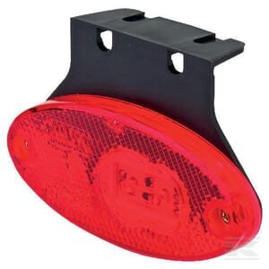 Gabaritinis LED žibintas ovalus, 12/24V, raudonas, tvirtinamas varžtais, 102x46 mm, Waś 1400300310Z