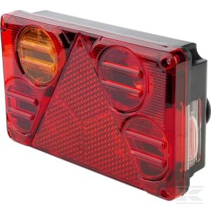 Galinė lempa LH, stačiakampė, 12/24V, raudona/geltona, tvirtinama varžtais, 232x142mm, Waś 1400300387