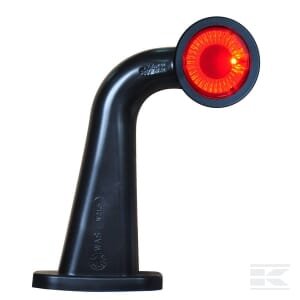 Gabaritinis žibintas LH LED, apvalus, 12/24V, raudona/skaidri, tvirtinamas varžtais, 180x157mm, Waś 1400300415BCL