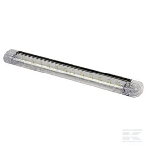 Gabaritinis žibintas LED, stačiakampis, 12/24V, skaidrus, tvirtinamas varžtais, 237x20x22mm, Waś 1400300560