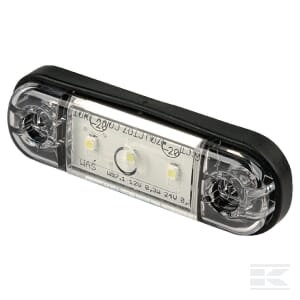 Gabaritinis LED žibintas stačiakampis, 12/24V, skaidrus, tvirtinamas varžtais, 84x24 mm, 3 LED, Waś 1400300710