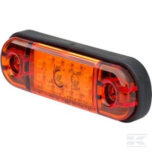 LED gabaritinis žibintas stačiakampis, 12/24V, gintarinis, tvirtinamas varžtais, 84x24 mm, 12 LED, Waś 1400300714