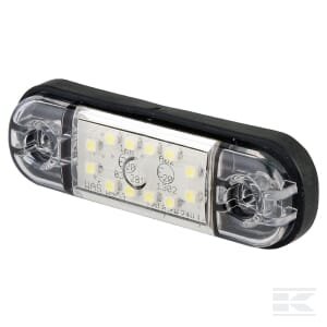 Gabaritinis LED žibintas stačiakampis, 12/24V, baltas, tvirtinamas varžtais, 84x24 mm, 12 LED, Waś 1400300716