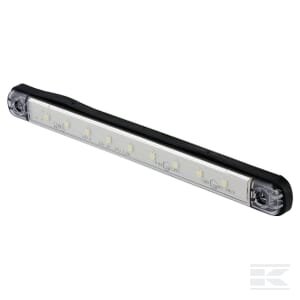 Gabaritinis žibintas LED, stačiakampis, 12/24V, baltas, tvirtinamas varžtais, 238x20mm, Waś 1400300719