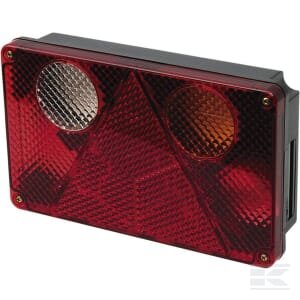 Galinė lempa RH, stačiakampė, 12/24V, geltona/raudona/skaidri, tvirtinama varžtais, 232x142mm, Waś 1400680810