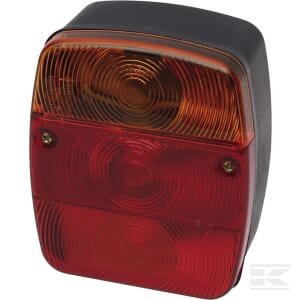 Galinė lempa, kvadratinė, 12/24V, geltona/raudona, tvirtinama varžtais, 101x121mm, Waś 1400680100