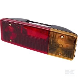 Galinė lempa LH, stačiakampė, 12/24V, geltona/raudona, tvirtinama varžtais, 284x102mm, Waś 1400680700