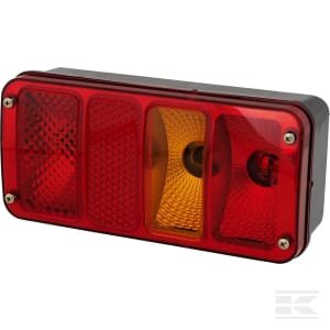 Galinė lempa LH, stačiakampė, 12/24V, geltona/raudona, tvirtinama varžtais, Waś 1400680770