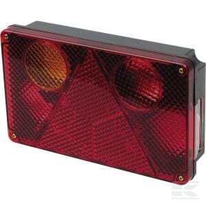 Galinė lempa LH, stačiakampė, 12/24V, geltona/raudona, tvirtinama varžtais, 232x142mm, Waś 1400680800