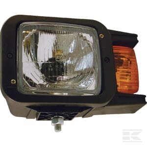 Priekinis žibintas halogeninis, LH, stačiakampis, 12/24V, skaidrus/geltonas, tvirtinamas varžtais, 247x119x163mm, Hella 1EA007108011