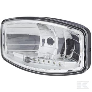 Priekinis žibintas halogeninis, stačiakampis, 12/24V, skaidrus, 244.8x108.5x160.7mm, 6 LED, Hella 1FE008773081