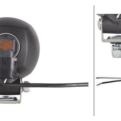 Darbinis žibintas halogeninis, 65W, apvalus, 12V, skaidrus, tvirtinamas varžtais, 83x47.5x111mm, Hella 1G0996176171