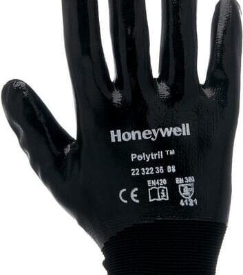 Darbo pirštinės Honeywell Polytril™, juodos, poliamido, 25 cm, dydis 8/M, 223223608
