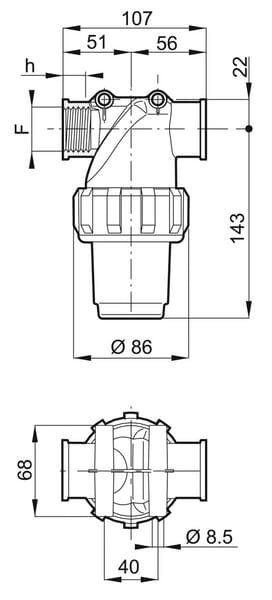 Linijinis filtras 1" F 80 mesh 32440435 - Image 3