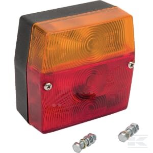 Galinė lempa kvadratinė, 12V, raudona/geltona, tvirtinama varžtais, Minipoint, Aspöck 230200007