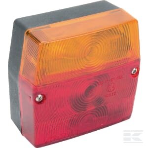 Galinė lempa kvadratinė, 12V, raudona/geltona, tvirtinama varžtais, Minipoint, Aspöck 230200507