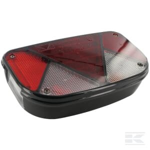 Galinė lempa LH, stačiakampė, 12V, raudona/skaidri, tvirtinama varžtais, 240x52mm, bajonetinis 5 kontaktų, Multipoint II by Aspöck 247000007